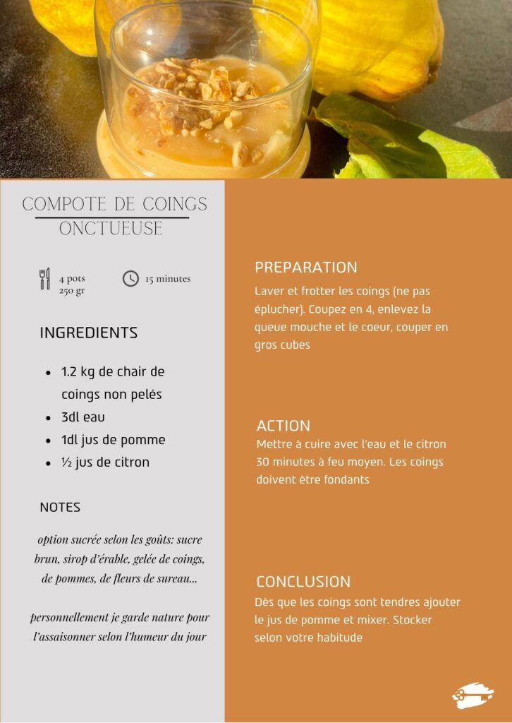 Compote de coings onctueuse
