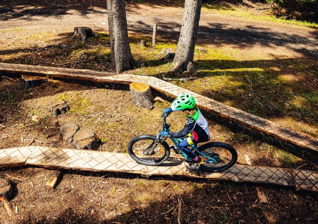 VTT à Crans-Montana : une aventure alpine entre forêts, alpages et panoramas alpins 1 enfant VTT